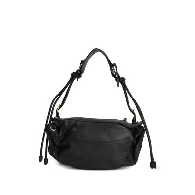 Isabel Marant Medium Maia Braided-strap Knotted Leather Shoulder Bag In Black