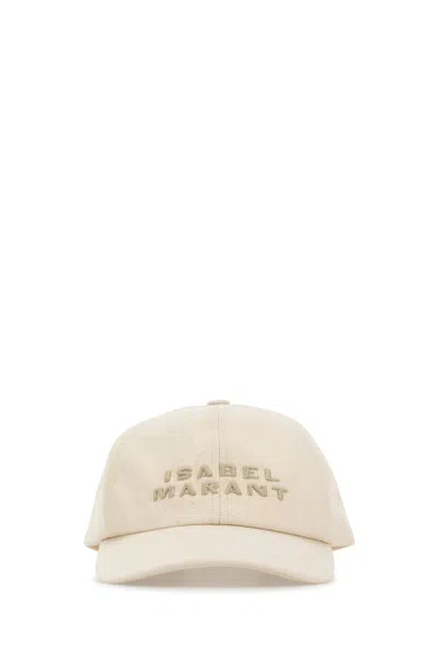 ISABEL MARANT CAPPELLO DA BASEBALL TYRON IN COTONE AVORIO MELANGÉ DONNA