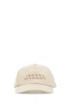 Isabel Marant Melange Ivory Cotton Tyron Baseball Cap In Black