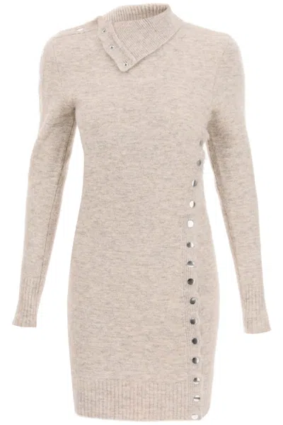 Isabel Marant Melange Sand Stretch Nylon Blend Melissa Sweater Dress