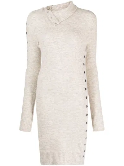 Isabel Marant Melange Sand Stretch Nylon Blend Melissa Sweater Dress In Neutral