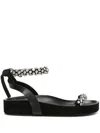 Isabel Marant Mellan Crystal-embellished Suede Sandals In Black
