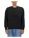 Isabel Marant Logo Intarsia Crewneck Sweater In Black