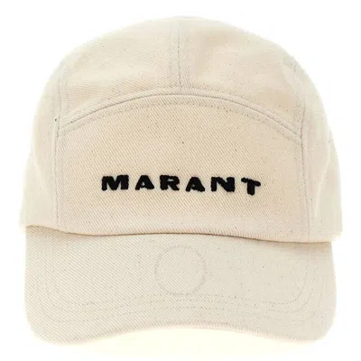 ISABEL MARANT ISABEL MARANT MEN'S BEIGE LOGO EMBROIDERED BASEBALL CAP