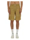 Isabel Marant Jayah Bermuda Shorts With Pockets And Belt Loops In Beige
