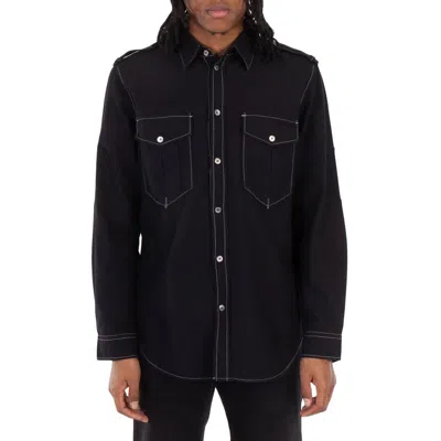 Isabel Marant Men's Black Cesar Plain Cotton Shirt