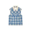 Isabel Marant Kiraneo Plaid-check Gilet In Blue