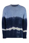 ISABEL MARANT MEN'S BLUE RIBBED CREW-NECK SWEATER FOR SS23