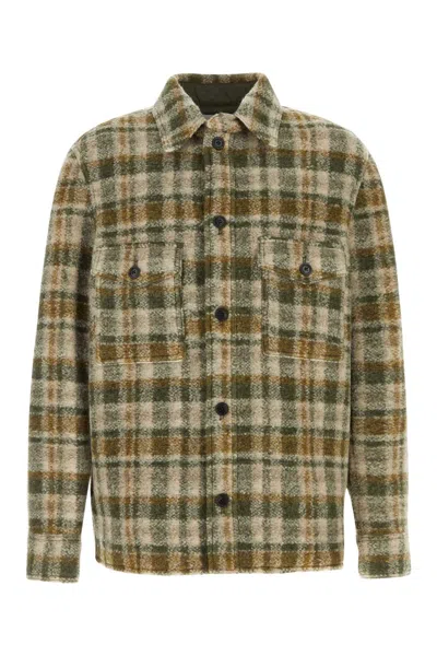 Isabel Marant Men Embroiderd Wool Blend Kervon Jacket In Green