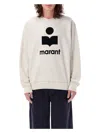Isabel Marant Relaxed-fit Linen Long-sleeve T-shirt With Bold Graphic Logo In Ecru