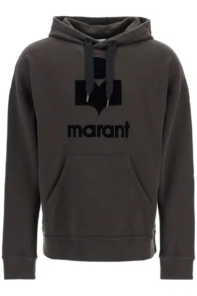 Isabel Marant Cotton Sweatshirt With Flocked Logo In Black