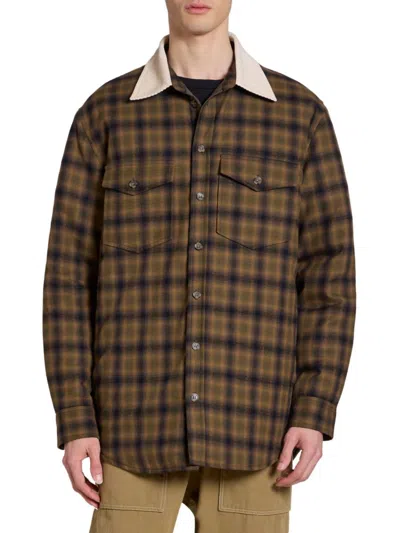 ISABEL MARANT MEN'S STEEVE PLAID OVERSHIRT