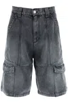 Isabel Marant Timy Bermuda Shorts Multiple Pockets In Grey