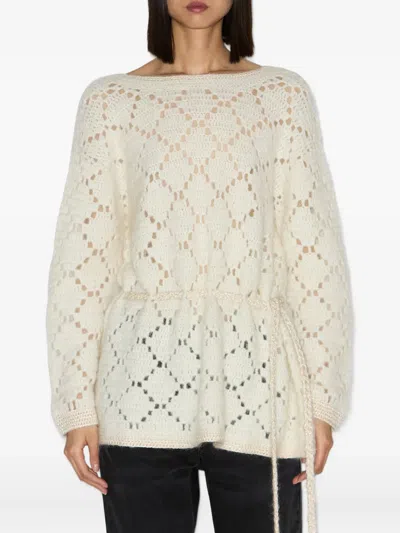 Isabel Marant Merida Diamond-pattern Pullover In Brown