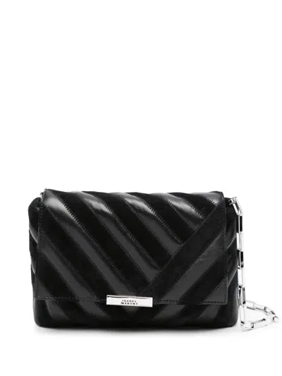 Isabel Marant Merine Quilted Leather Crossbody Bag In Black
