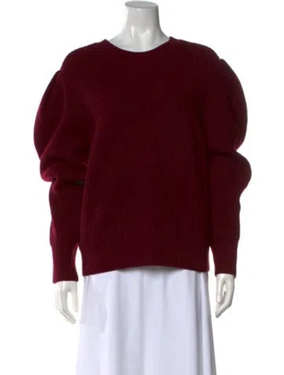 Pre-owned Isabel Marant Merino Wool Crew Neck Sweater In Burgundy