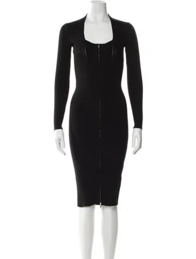 Pre-owned Isabel Marant Merino Wool Knee-length Dress In Black