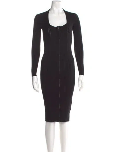 Pre-owned Isabel Marant Merino Wool Midi Length Dress In Black