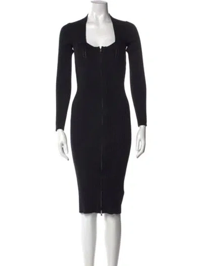 Pre-owned Isabel Marant Merino Wool Midi Length Dress In Black