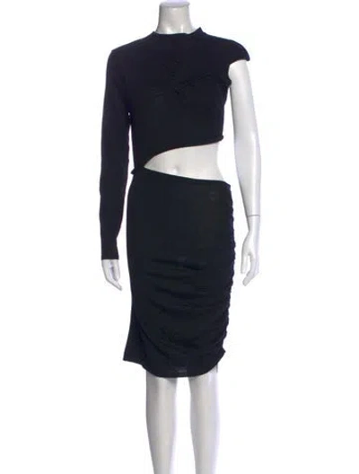 Pre-owned Isabel Marant Merino Wool Midi Length Dress In Black