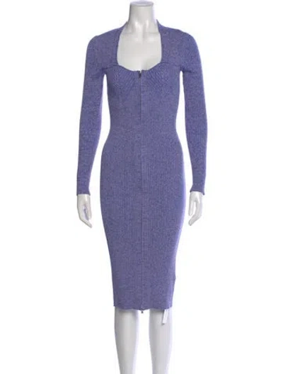 Pre-owned Isabel Marant Merino Wool Midi Length Dress In Purple