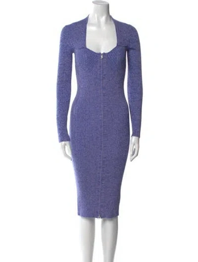 Pre-owned Isabel Marant Merino Wool Midi Length Dress In Purple