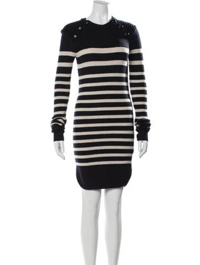 Pre-owned Isabel Marant Merino Wool Mini Dress In Blue