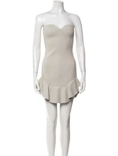 Pre-owned Isabel Marant Merino Wool Mini Dress In Grey