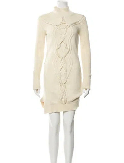 Pre-owned Isabel Marant Merino Wool Mini Dress In White