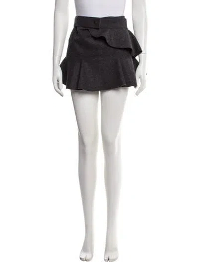 Pre-owned Isabel Marant Merino Wool Mini Skirt In Gray
