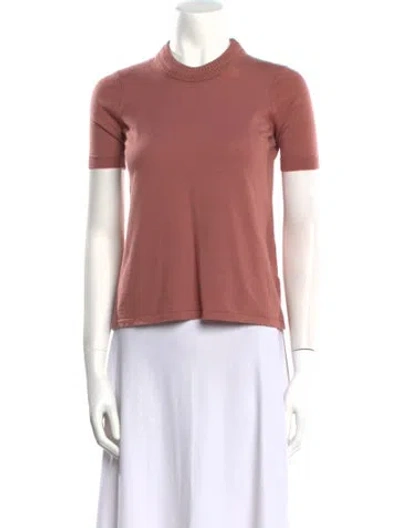 Pre-owned Isabel Marant Merino Wool Mock Neck Crop Top In Pink