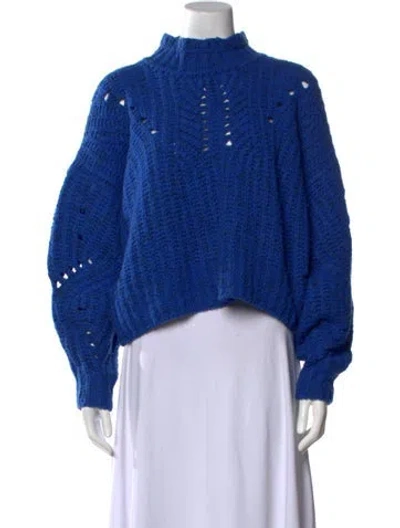 Pre-owned Isabel Marant Merino Wool Mock Neck Sweater In Blue
