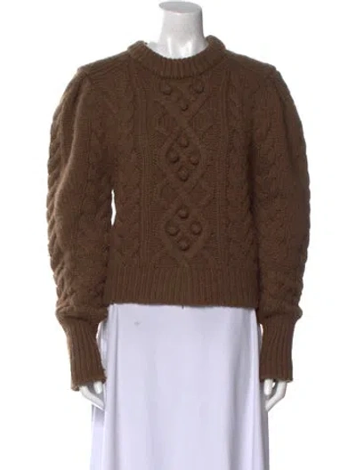 Pre-owned Isabel Marant Merino Wool Mock Neck Sweatshirt In Brown