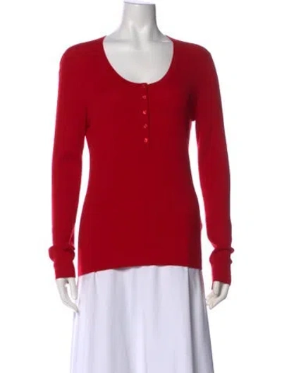 Pre-owned Isabel Marant Merino Wool Scoop Neck Sweater In Red