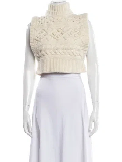 Pre-owned Isabel Marant Merino Wool Striped Sweater In White