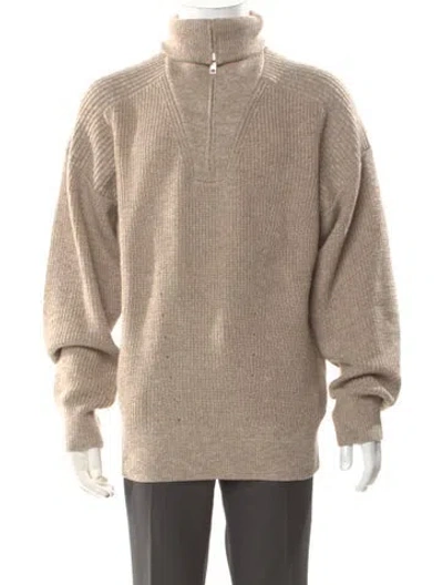 Pre-owned Isabel Marant Merino Wool Turtleneck Cardigan In Neutral
