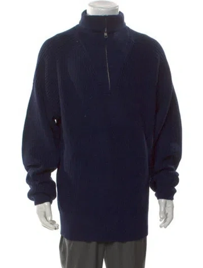 Pre-owned Isabel Marant Merino Wool Turtleneck Polo Sweater In Blue