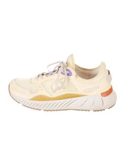 Pre-owned Isabel Marant Mesh Leather Trim Embellishment Athletic Sneakers In Neutrals