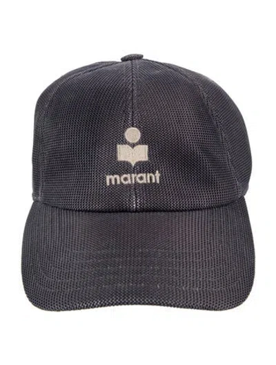 Pre-owned Isabel Marant Mesh Logo Embroidered Baseball Cap In Grey/neutrals