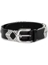 Isabel Marant Tehora Bel Belts In Green Leather In Black