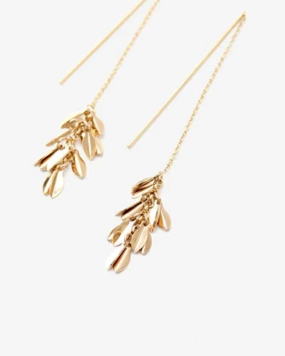 Isabel Marant Metal Shiny Leaf Earrings In Gold