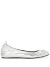Isabel Marant Metallic Flat Ballerina Shoes In Silver