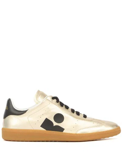 Isabel Marant Metallic Leather Kaycee Sneakers Shoes In Nude