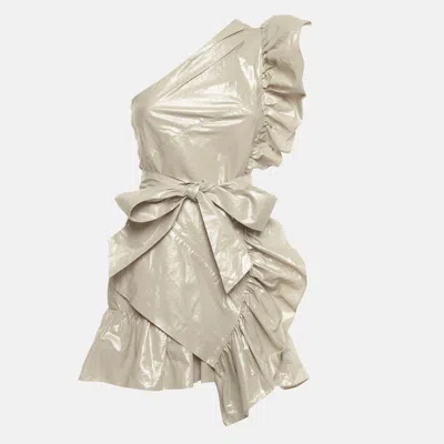 Pre-owned Isabel Marant Metallic One-shoulder Lavern Mini Dress S