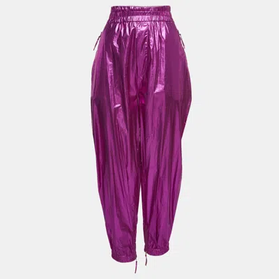 Isabel Marant Metallic Pink Cotton Carrot-fit Galoni Trousers In Multi