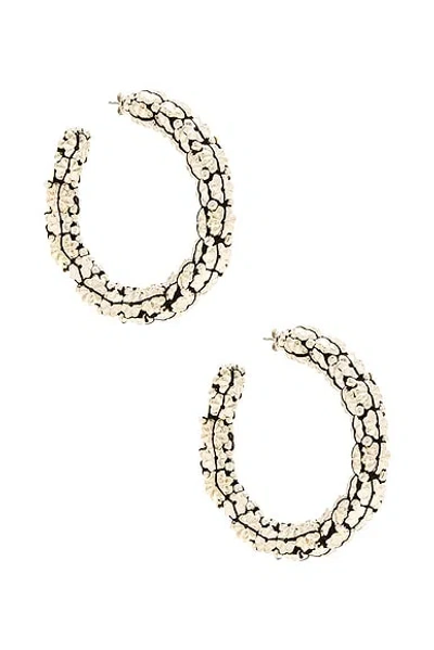 Isabel Marant Metallic Someth Hoop Earrings In Black Silver