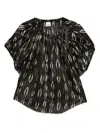Isabel Marant Mm Sonae Black Top With Golden Stripes Print In Black