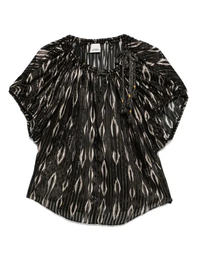 Isabel Marant Metallic-threading Blouse In Black
