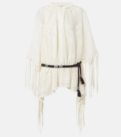 Isabel Marant Metilia Belted Crochet Minidress In White