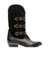 Isabel Marant Mexia Studded Leather And Suede Knee Boots In Black